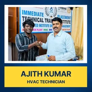 HVAC Engineer placement success from IIFM Academy Chennai training program