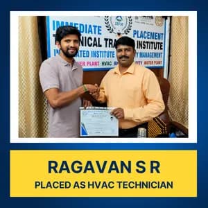 Junior HVAC Technician placement after completing HVAC course at IIFM Academy Chennai