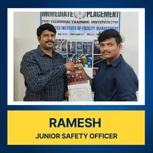 Junior safety officer student placement from IIFM Academy Chennai